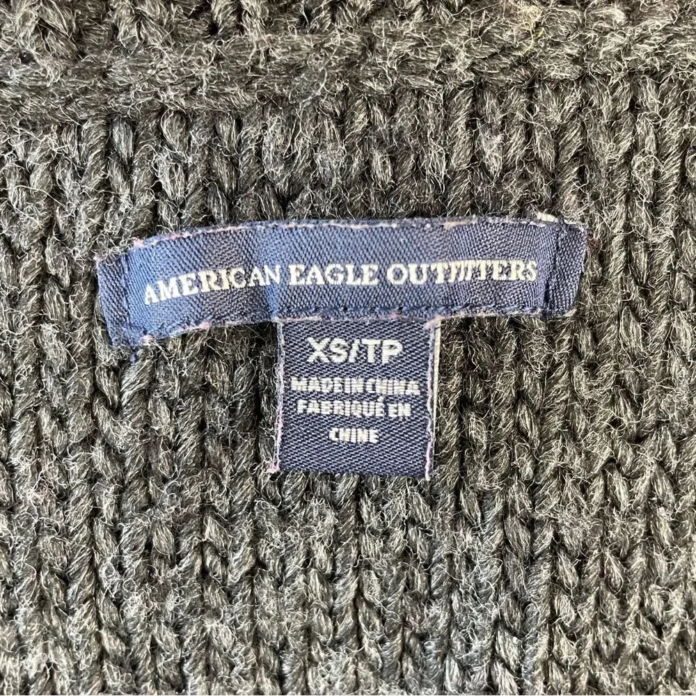 American Eagle Charcoal Gray Wool Blend Sweater Size XS EUC